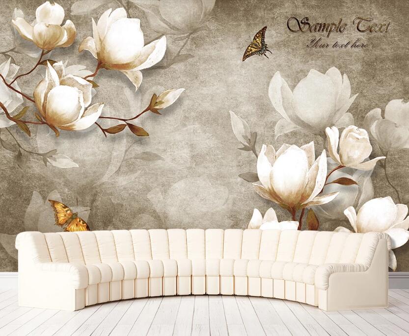3D Elegant Flowers 031 Wall Murals