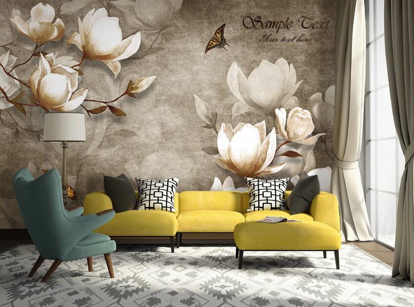 3D Elegant Flowers 031 Wall Murals