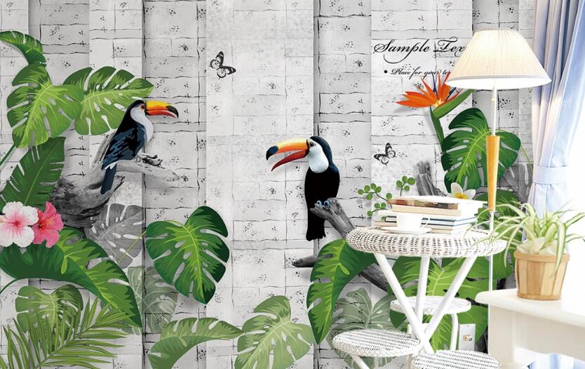 3D Banana Leaves 027 Wall Murals