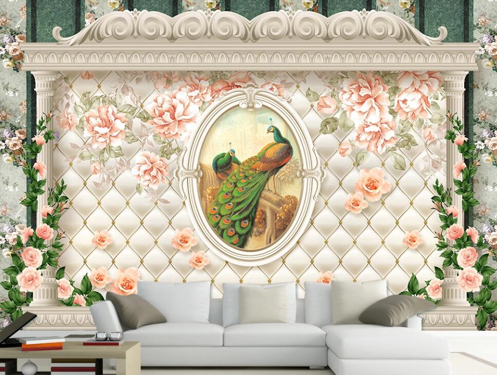 3D Noble Peacock 018 Wall Murals