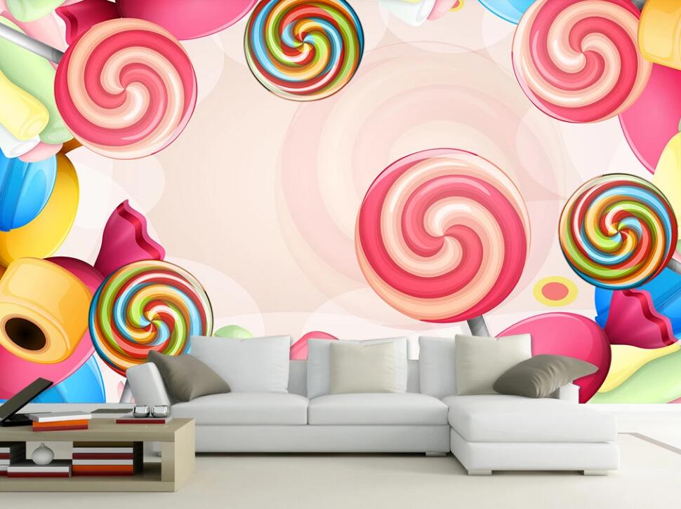 3D Sweet Lollipop 013 Wall Murals