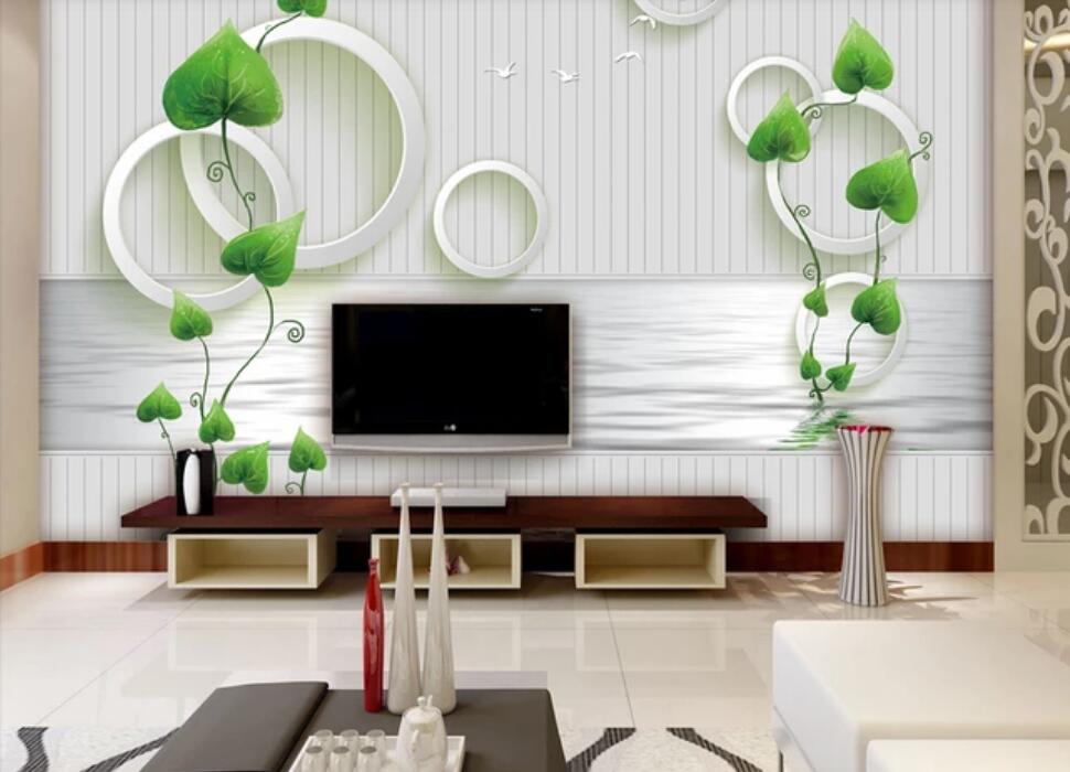 3D Leaf Circle 006 Wall Murals