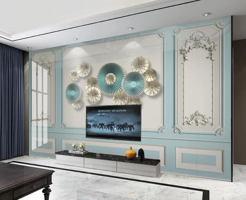 3D Two-color Flower 338 Wall Murals