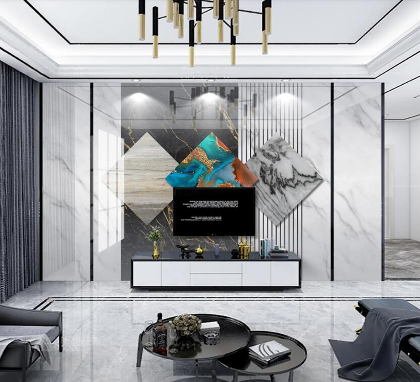 3D Diamond Pattern 335 Wall Murals