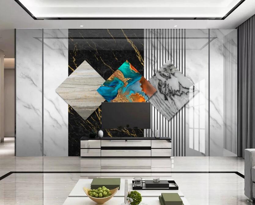 3D Diamond Pattern 335 Wall Murals