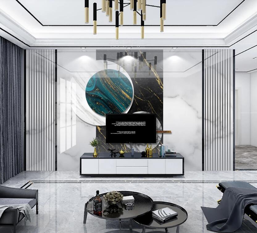 3D Dark Green Planet 333 Wall Murals