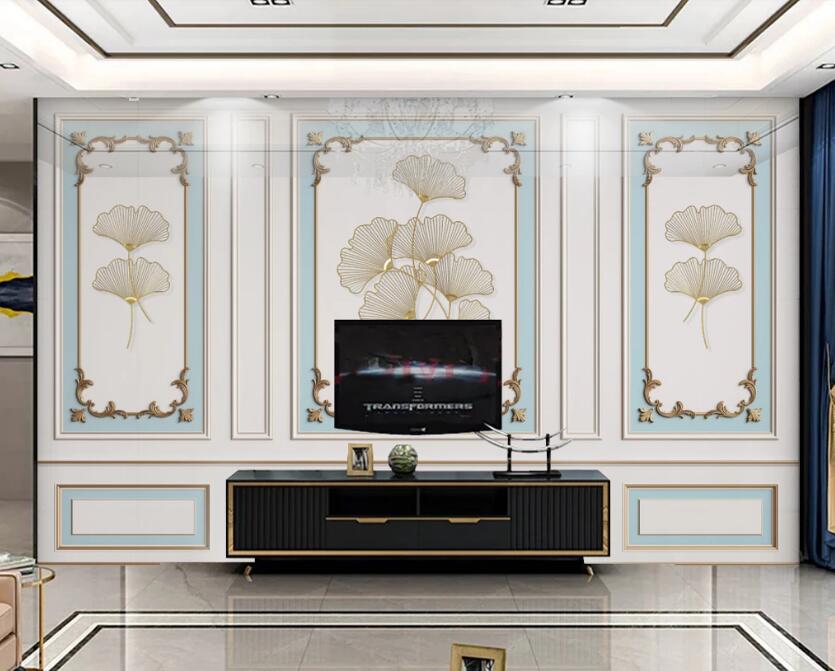 3D White Flowers 329 Wall Murals