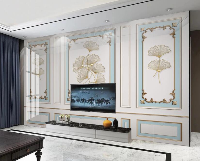 3D White Flowers 329 Wall Murals