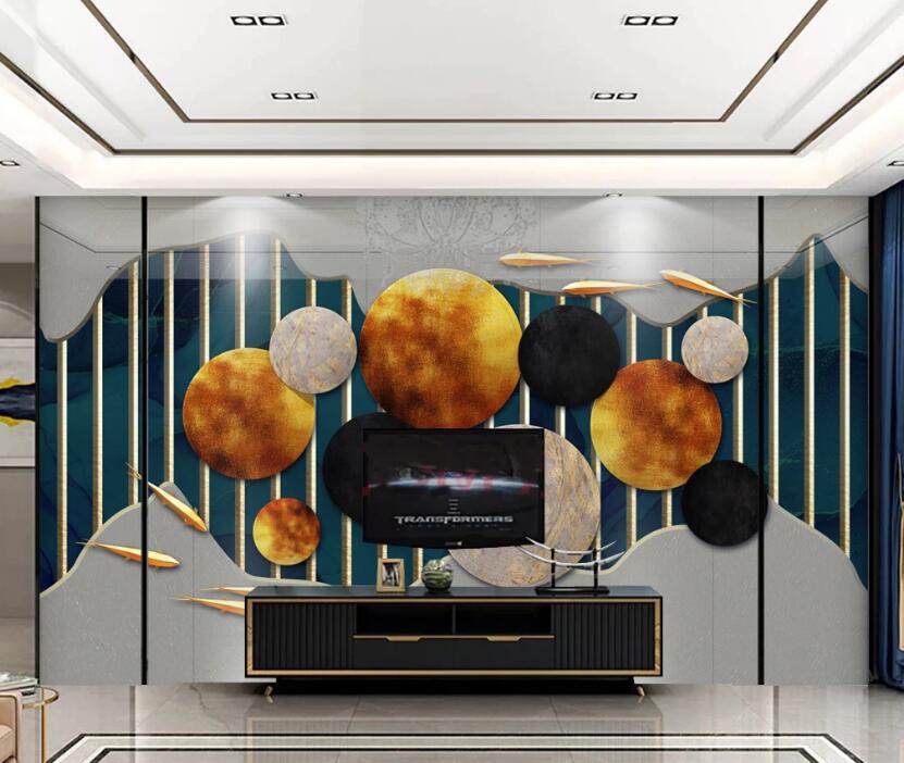 3D Three-color Disc 305 Wall Murals