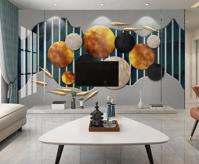 3D Three-color Disc 306 Wall Murals