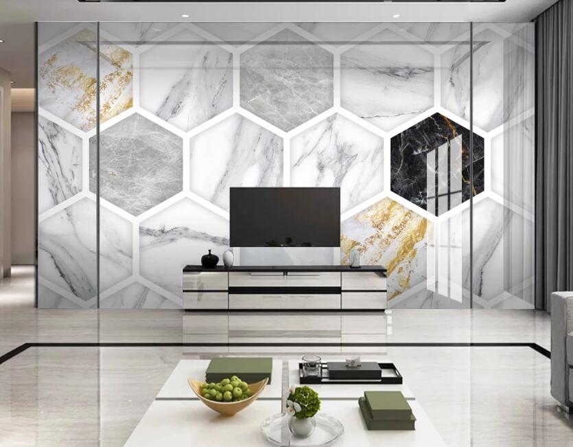 3D Texture Hexagon 302 Wall Murals