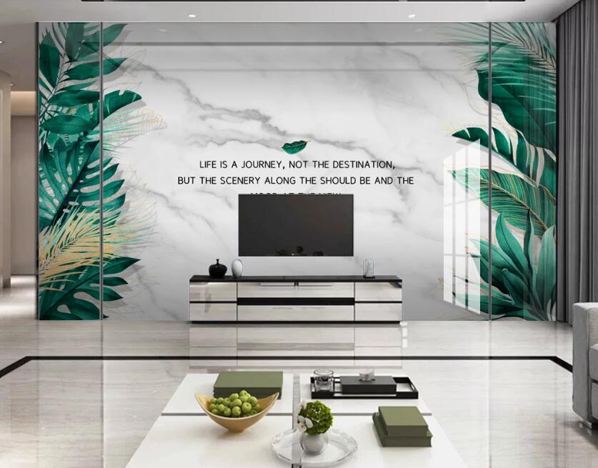 3D Verdant Green Leaves 292 Wall Murals