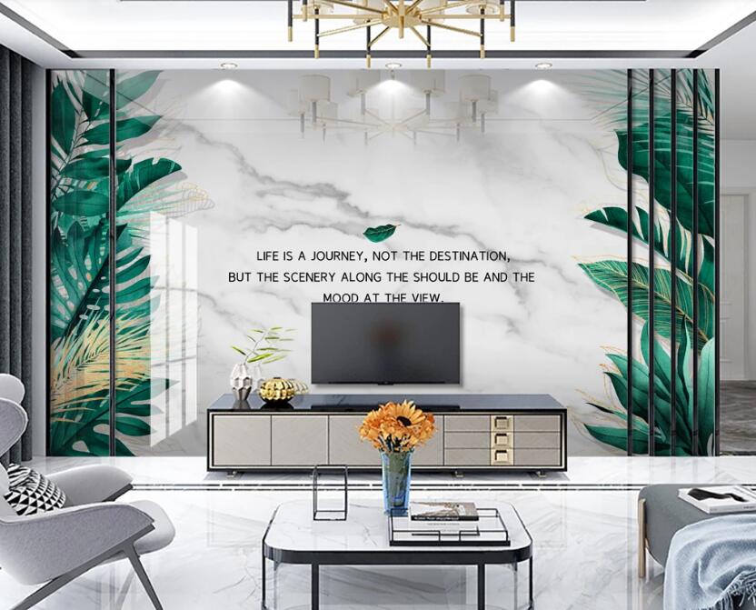 3D Verdant Green Leaves 292 Wall Murals