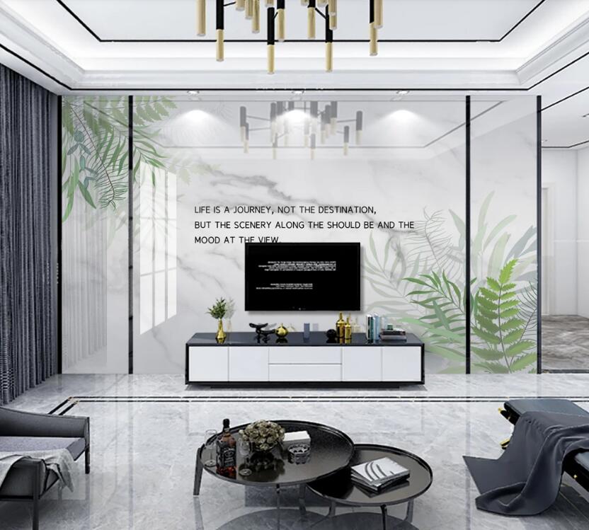 3D Verdant Green Leaves 291 Wall Murals