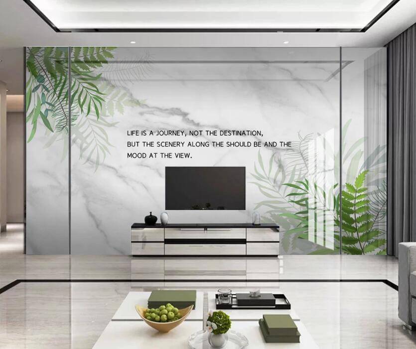 3D Verdant Green Leaves 291 Wall Murals