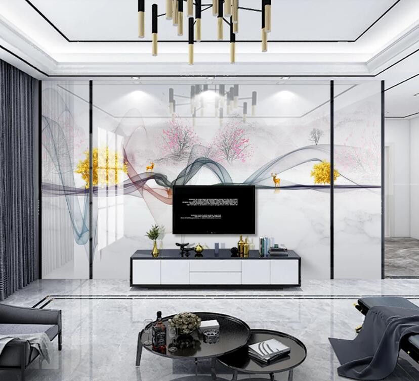 3D Ribbon Flying 277 Wall Murals