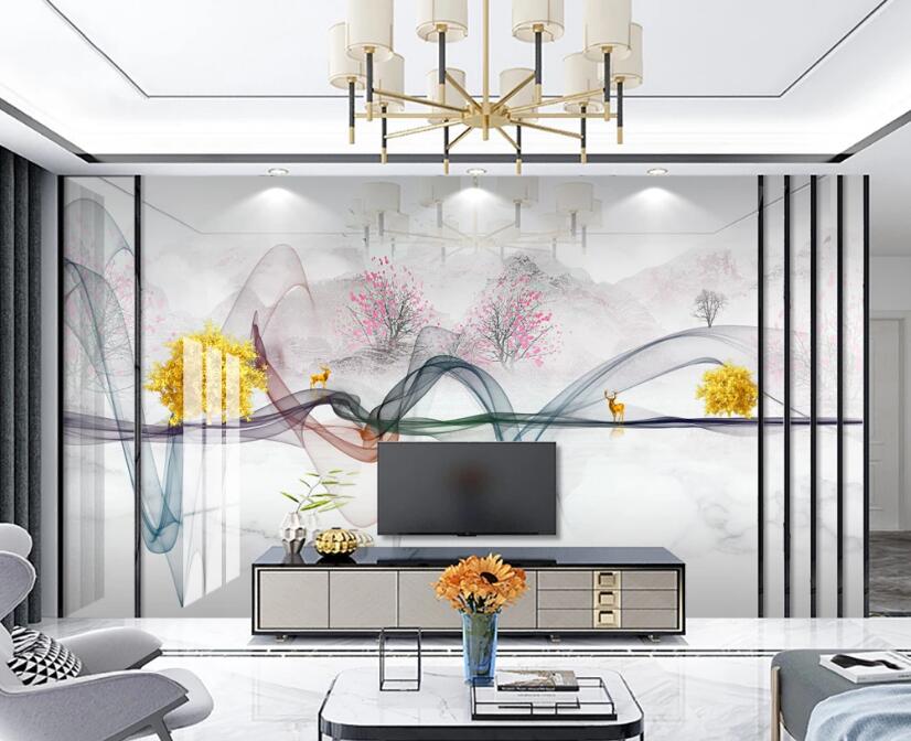 3D Ribbon Flying 277 Wall Murals