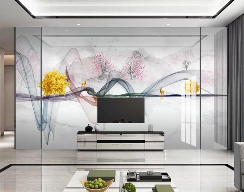 3D Ribbon Flying 277 Wall Murals