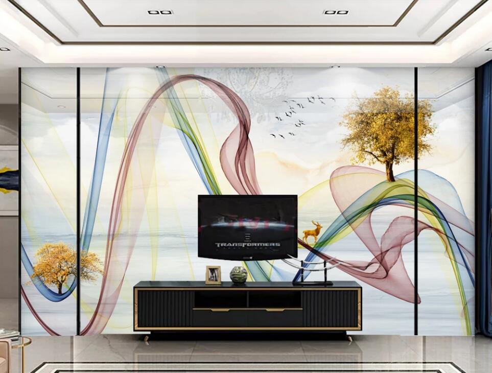 3D Colored Ribbon 269 Wall Murals