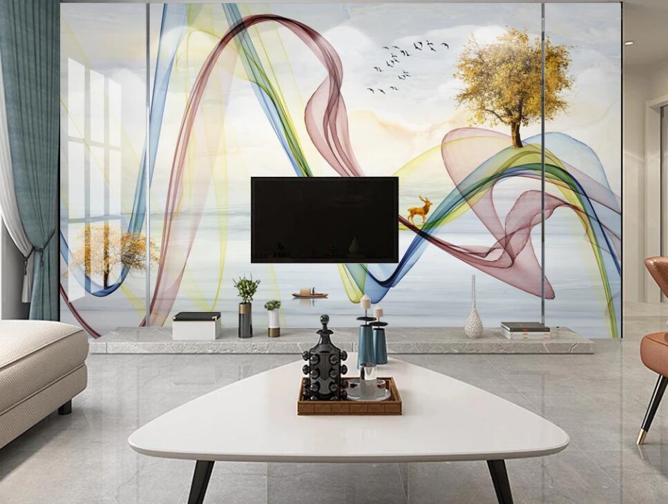3D Colored Ribbon 269 Wall Murals