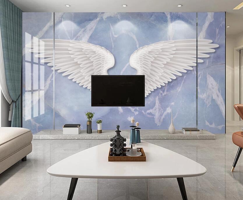 3D Blue Sky Wings 265 Wall Murals