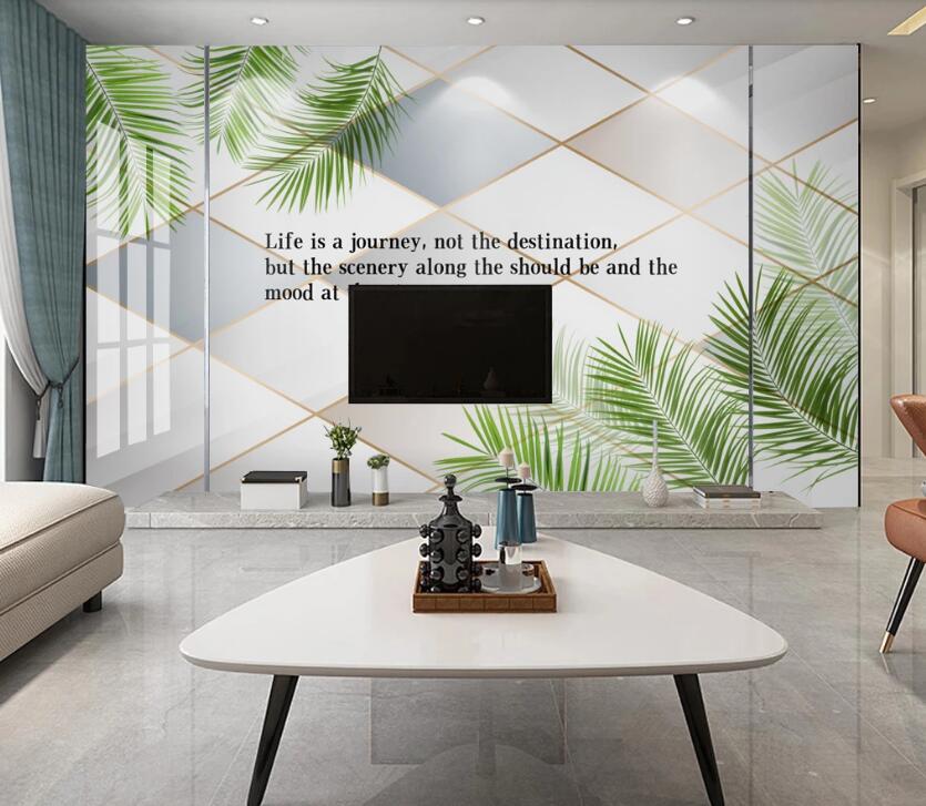 3D Green Leaves 263 Wall Murals