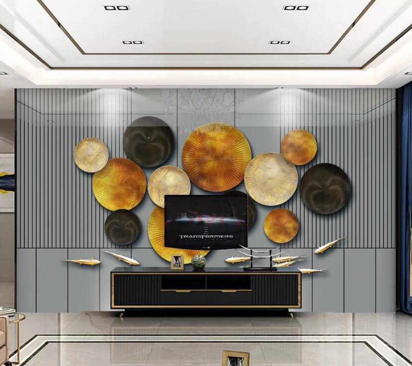 3D Tricolor Lotus Leaf 258 Wall Murals