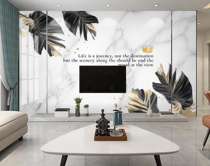 3D Black Feather 254 Wall Murals