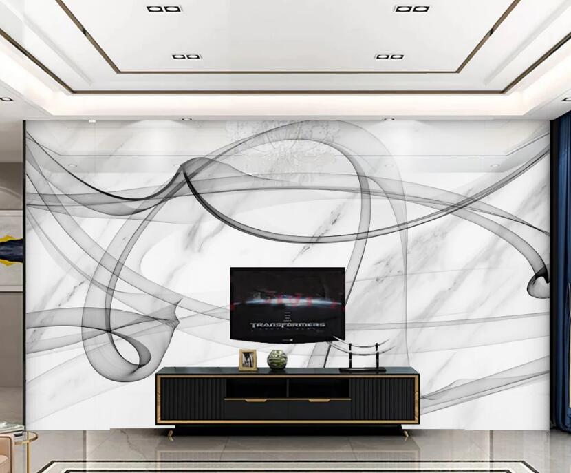 3D Elegant Ink Line 244 Wall Murals