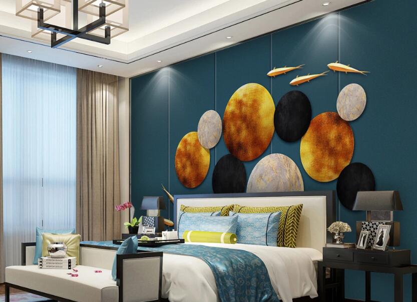 3D Tricolor Lotus Leaf 243 Wall Murals