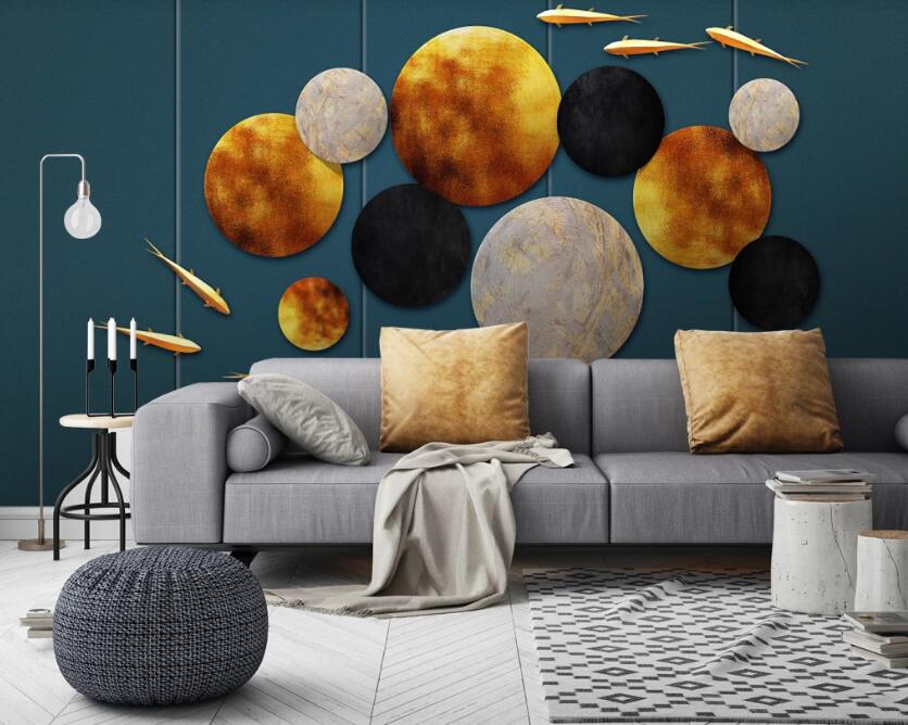 3D Tricolor Lotus Leaf 243 Wall Murals