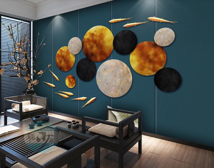 3D Tricolor Lotus Leaf 243 Wall Murals