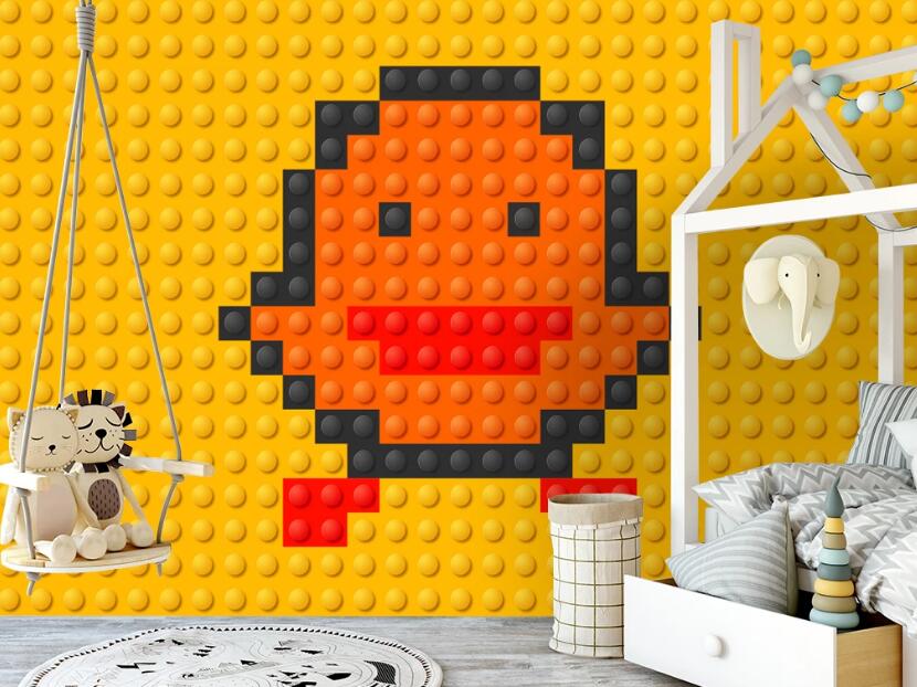 3D Orange Chick 234 Wall Murals