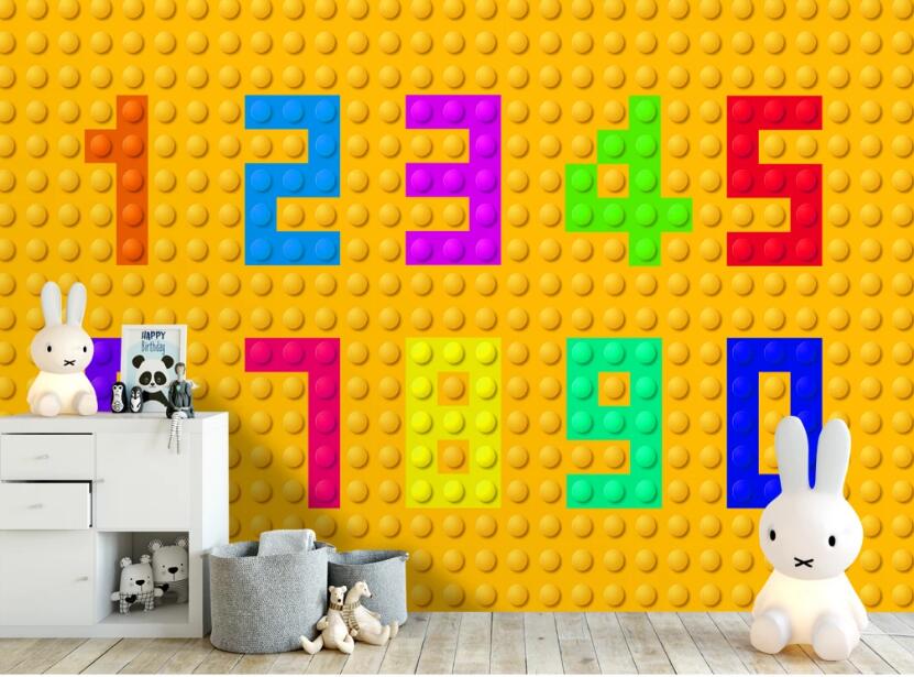 3D Colored Numbers 233 Wall Murals