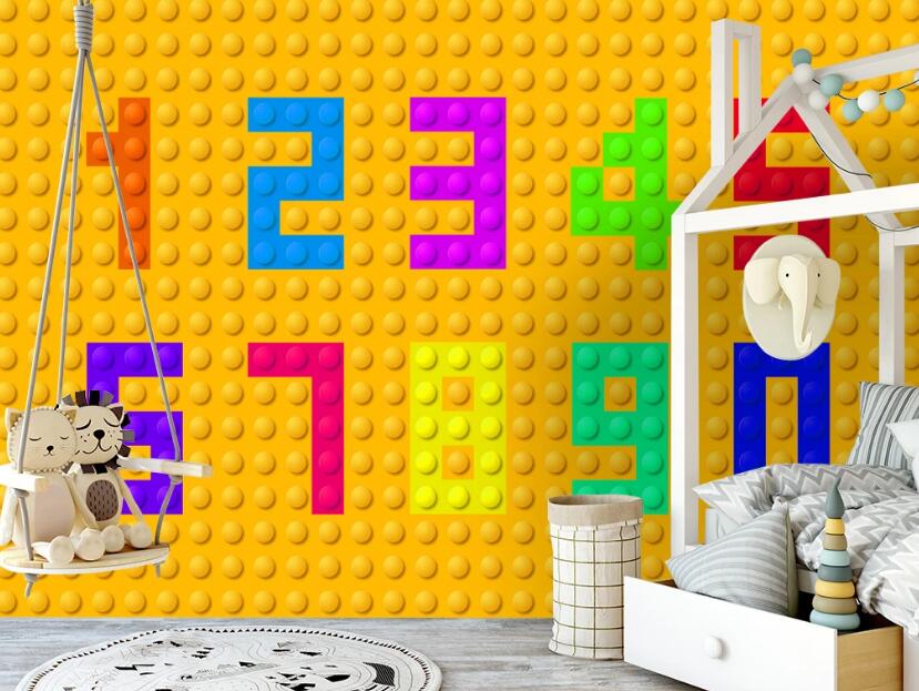 3D Colored Numbers 233 Wall Murals