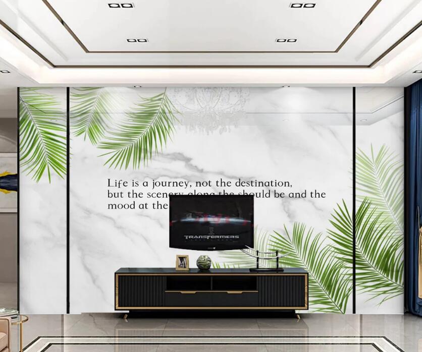 3D Green Leaf 227 Wall Murals