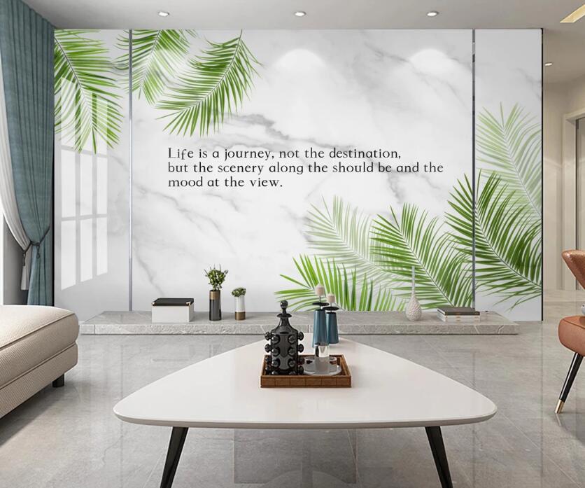 3D Green Leaf 227 Wall Murals