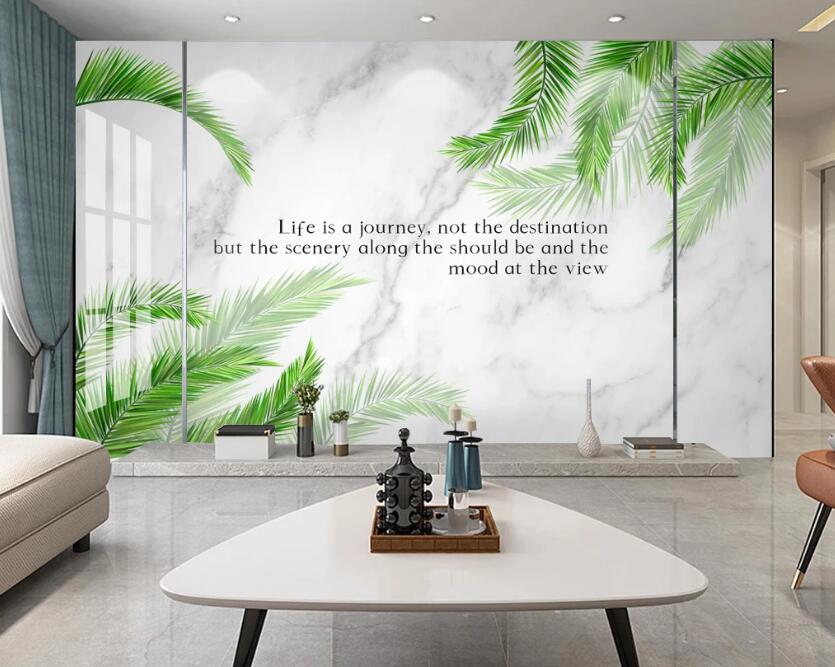 3D Green Leaf 226 Wall Murals