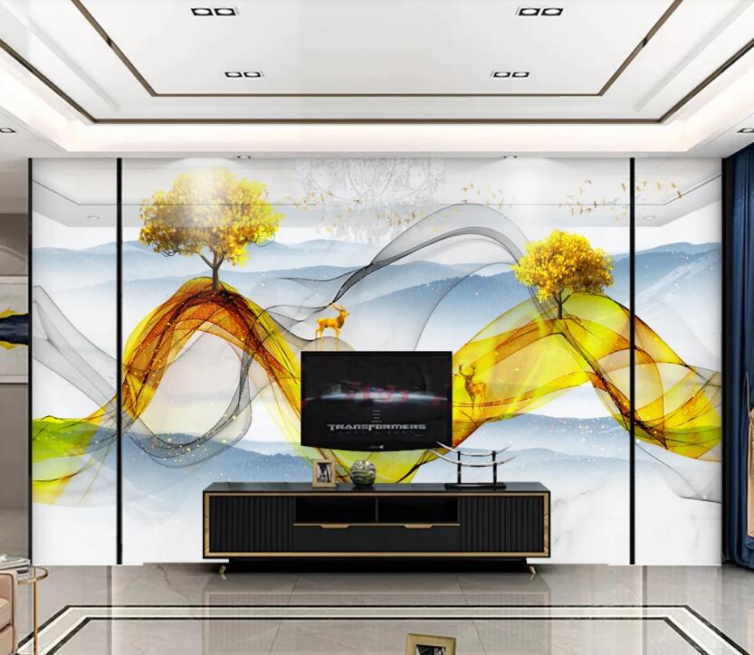 3D Ribbon Trees 217 Wall Murals