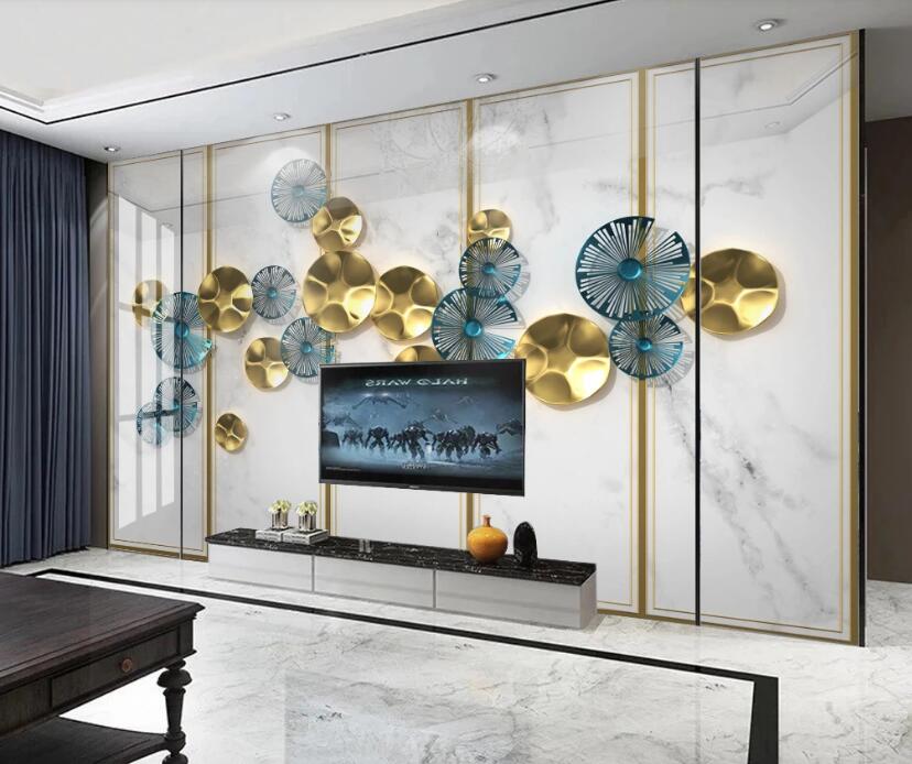 3D Two-color Circle 212 Wall Murals