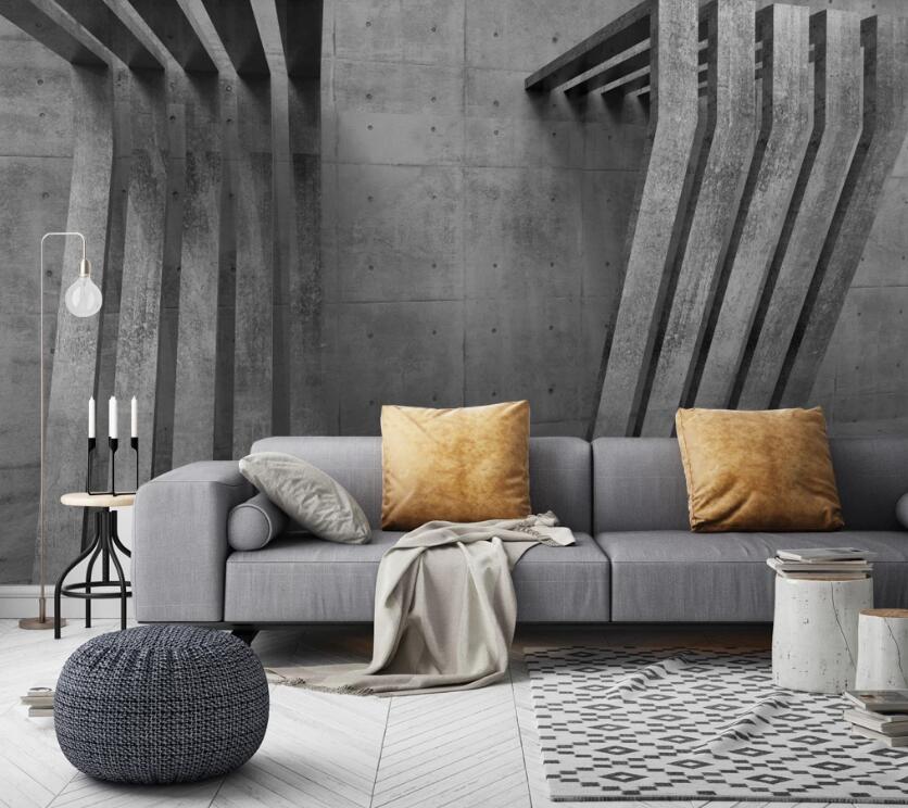 3D Gray Structure 194 Wall Murals