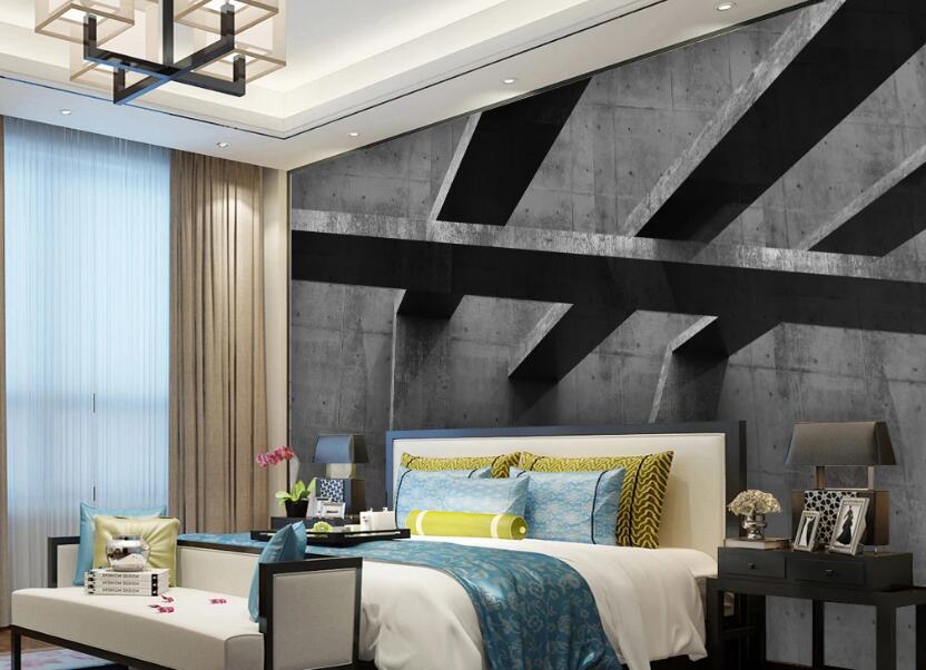 3D Grey Bridge 193 Wall Murals