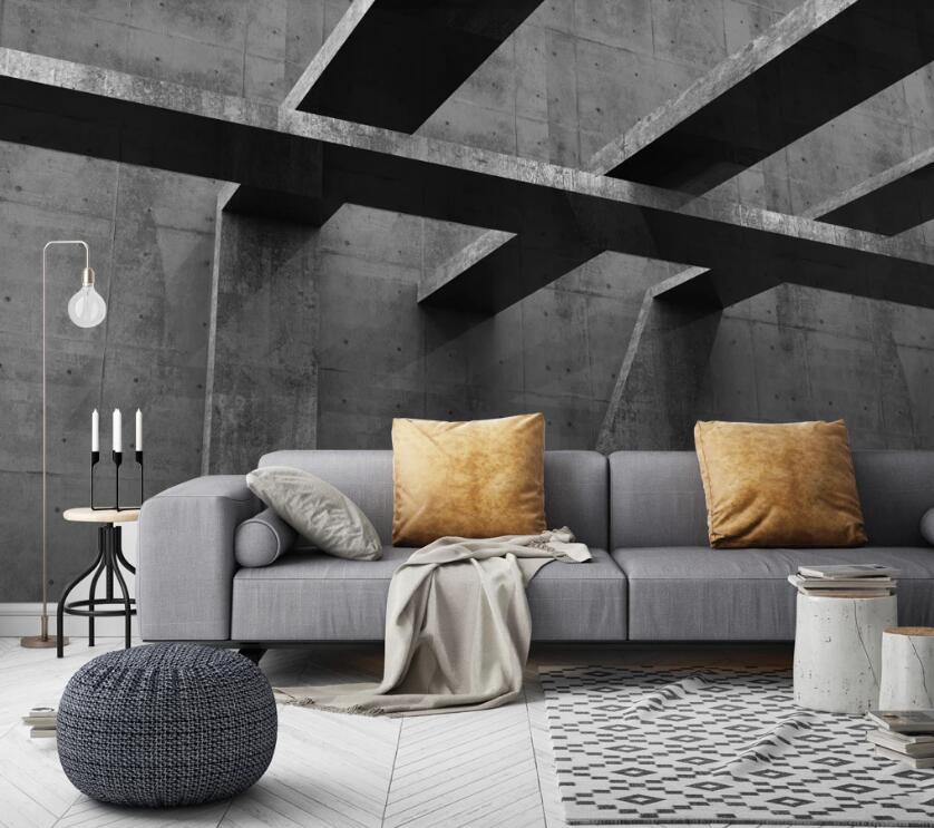 3D Grey Bridge 193 Wall Murals