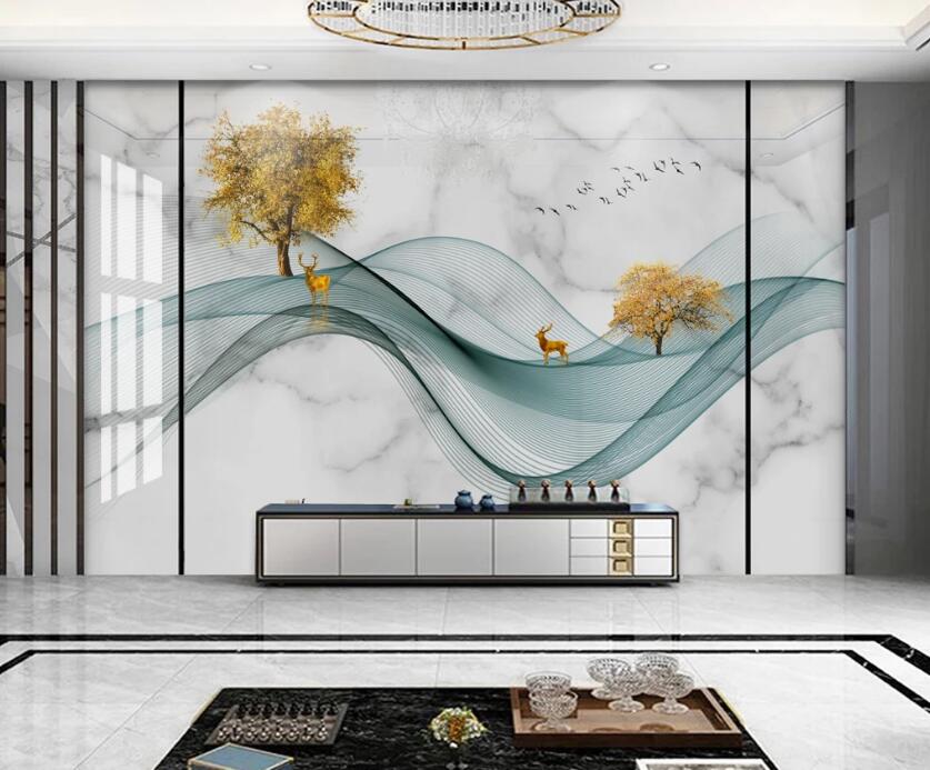 3D Dark Green Elegant 184 Wall Murals