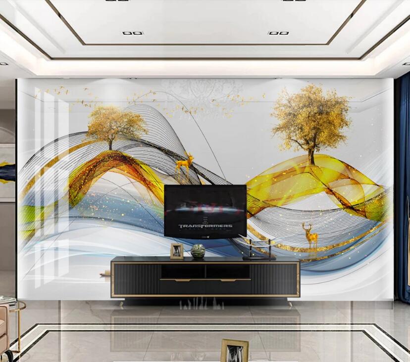 3D Two Ribbons 181 Wall Murals