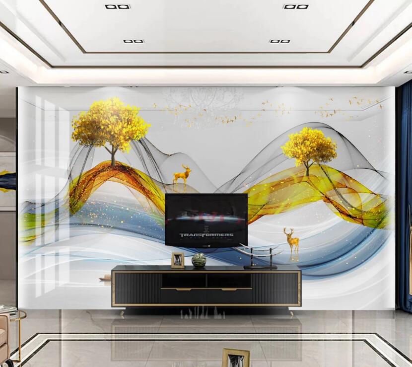 3D Two Ribbons 180 Wall Murals