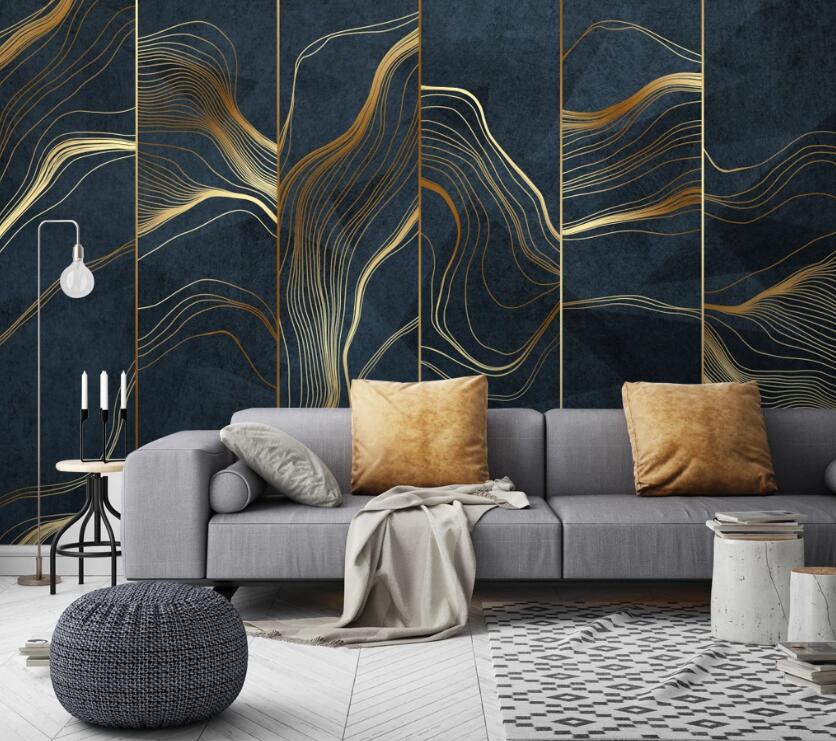 3D Gold Thread 160 Wall Murals