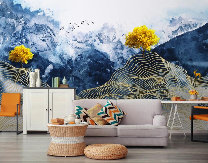 3D Snow Mountain 151 Wall Murals