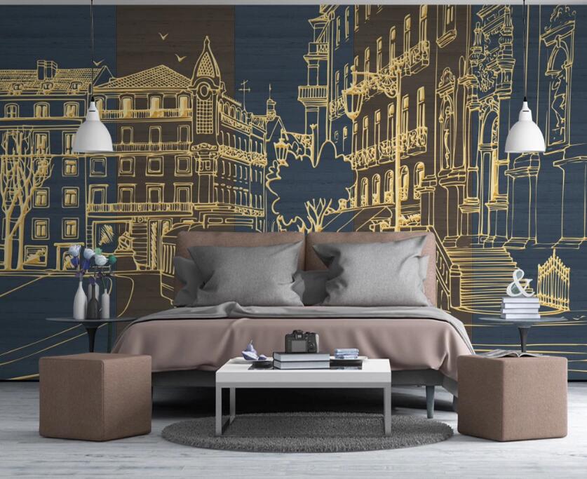 3D Outline The Building 135 Wall Murals