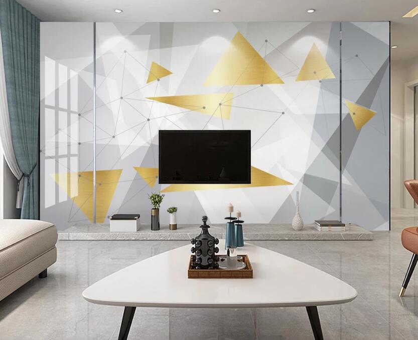 3D Golden Triangle 122 Wall Murals